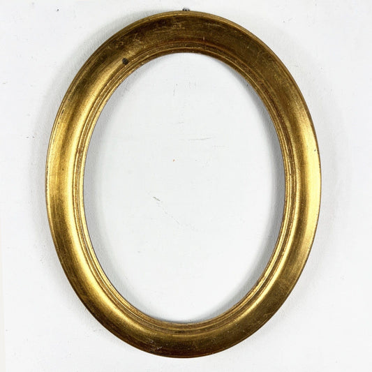 Cornice vuota ovale dorata stile antico a foglia oro per opera d'arte vintage Categoria  Specchi e Cornici