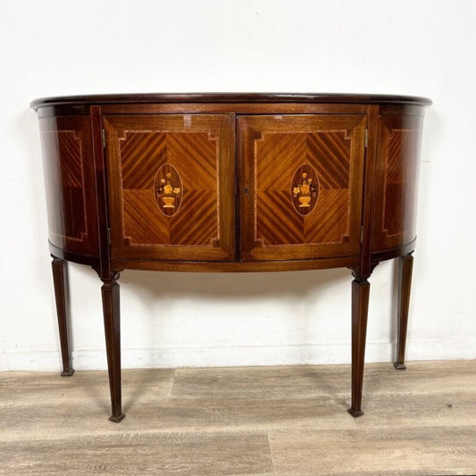 Credenza antica bombata intarsiata mobile in legno servante Consolle Mezzaluna Categoria  Servante - Servantini