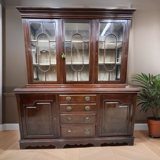 Credenza Antica mobile libreria grande Vetrina d'epoca 800 inglese legno mogano Categoria  Servante - Servantini