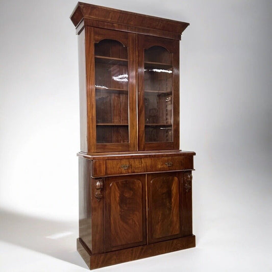 Credenza antica mobile libreria vetrina d'epoca 800 inglese in legno di mogano Categoria  Vetrine