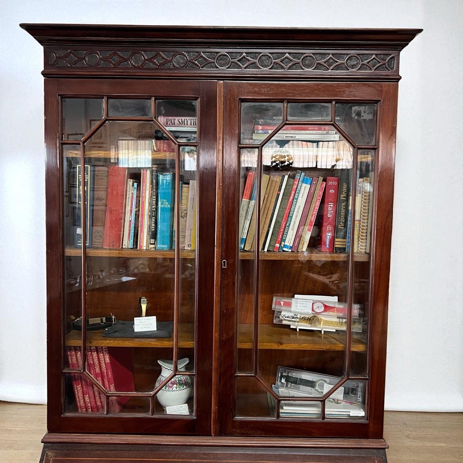 Credenza antica mobile libreria vetrina d'epoca in stile inglese 800 Trumeau Categoria  Vetrine