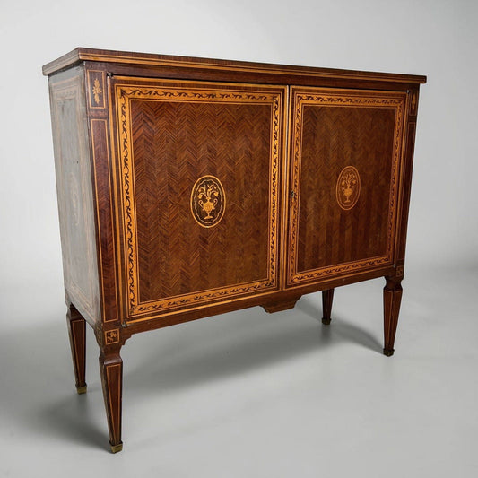 Credenza in Stile Antico Luigi XVI legno intarsiata mobile Consolle Madia '900 Categoria  Servante - Servantini