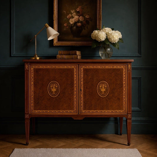 Credenza in Stile Antico Luigi XVI legno intarsiata mobile Consolle Madia '900 Categoria  Servante - Servantini