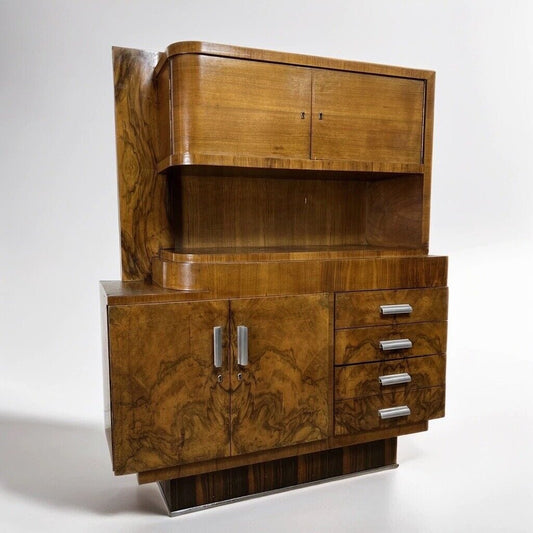 Credenza stile art decò vintage design mobile soggiorno antico in legno anni 40 Categoria  Vetrine