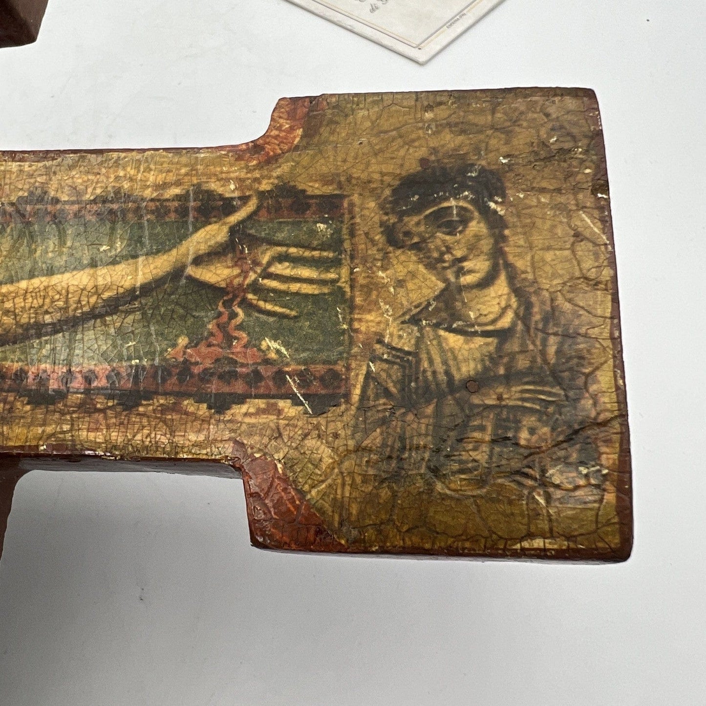 Crocifisso stile antico Icona Croce religiosa sacra in legno dorato da parete Categoria  Oggetti sacri - rosari