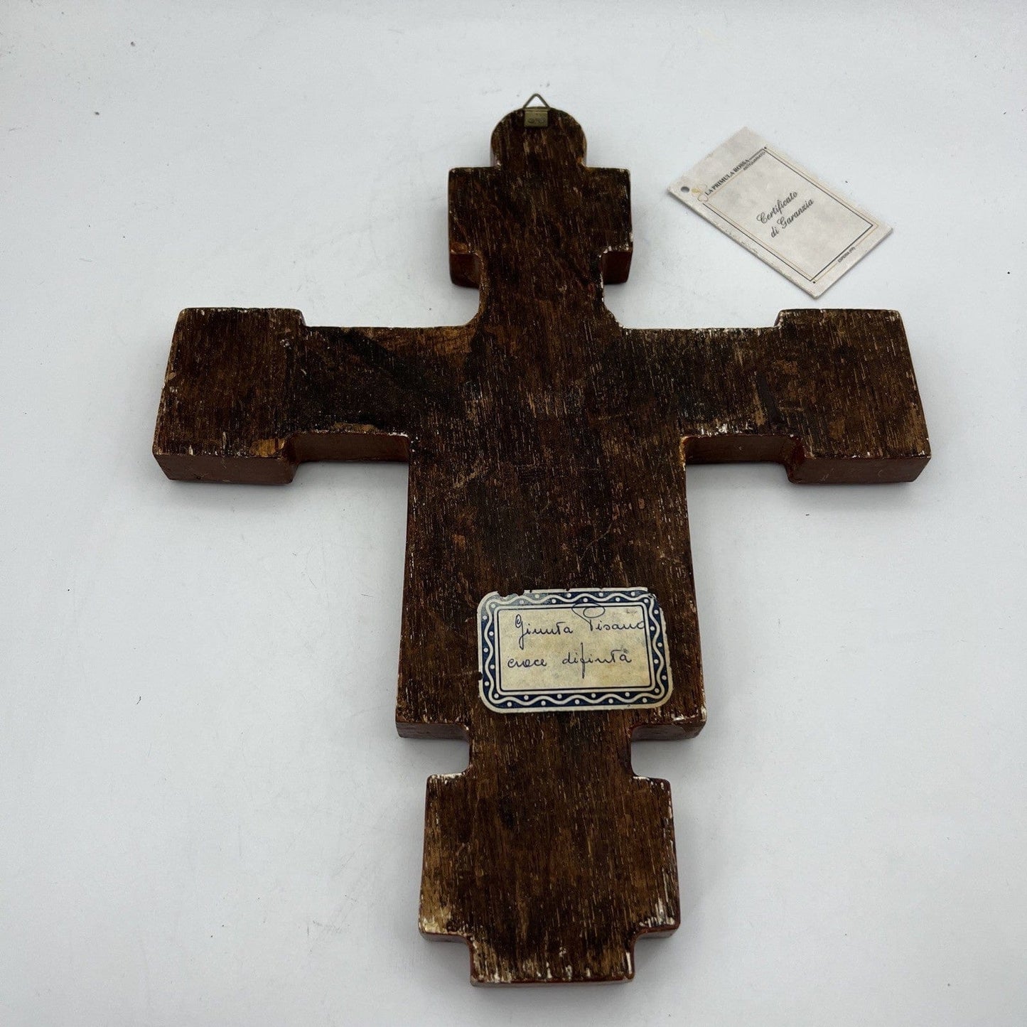 Crocifisso stile antico Icona Croce religiosa sacra in legno dorato da parete Categoria  Oggetti sacri - rosari