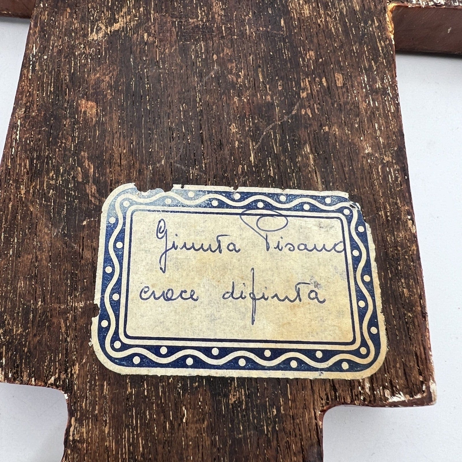 Crocifisso stile antico Icona Croce religiosa sacra in legno dorato da parete Categoria  Oggetti sacri - rosari