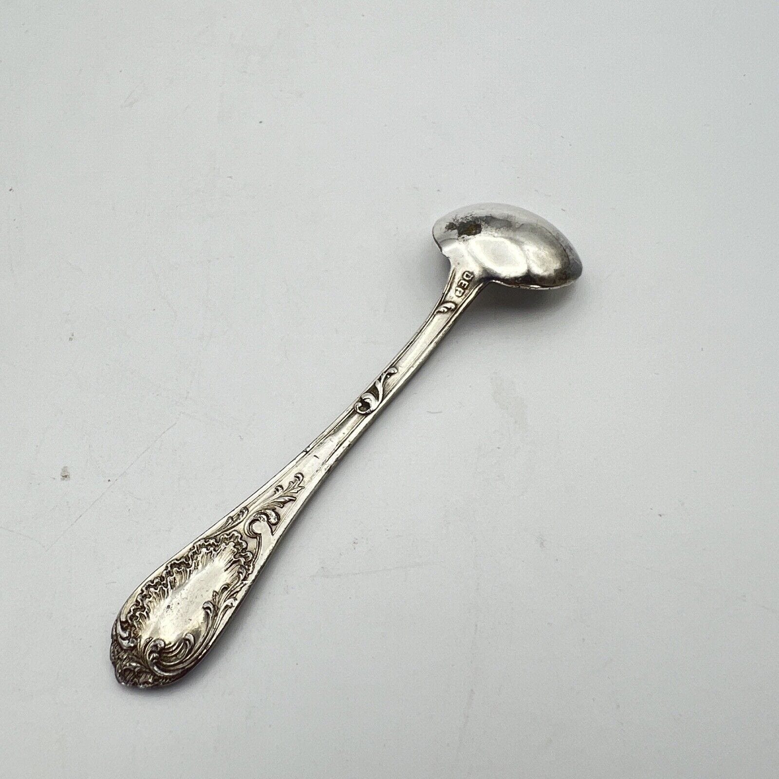 Cucchiaino antico in argento silver plated per mustarda spezie sale epoca 900 Categoria  Sheffield & Argento