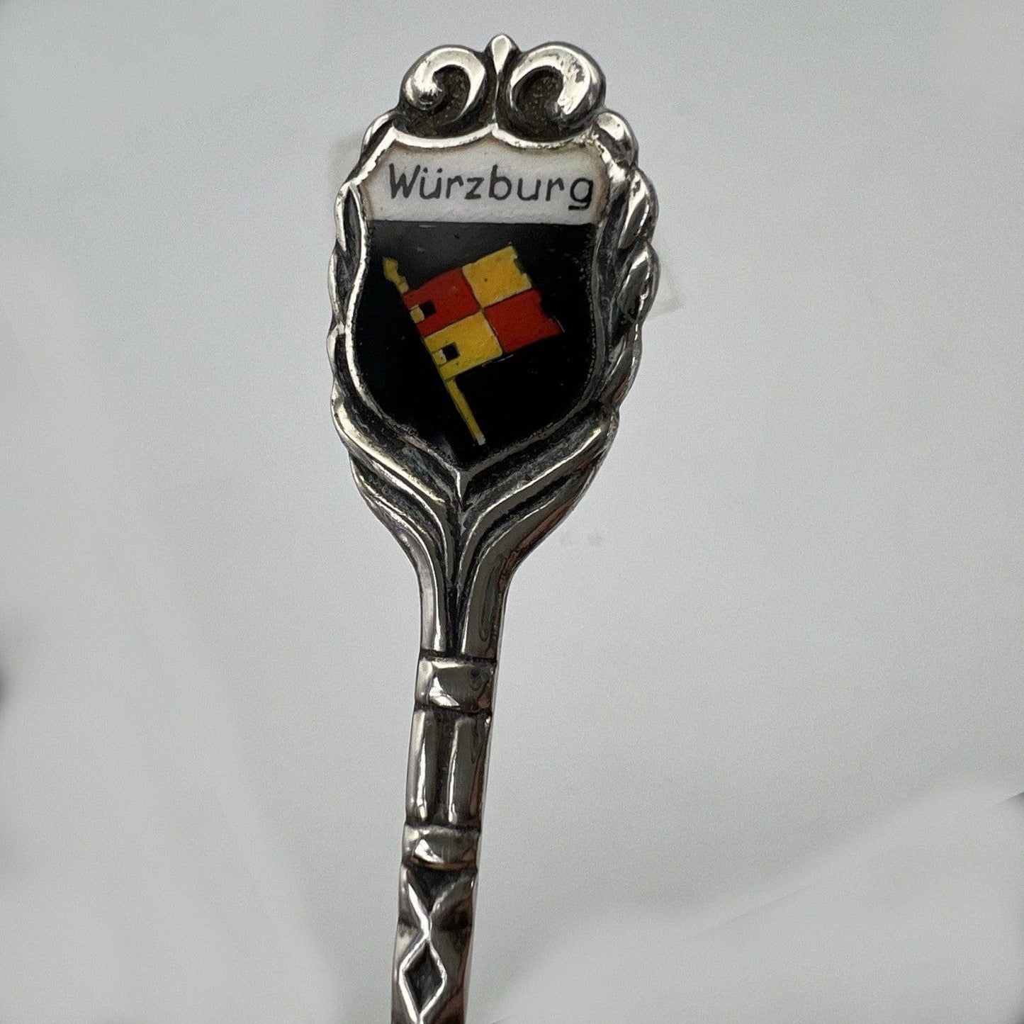 Cucchiaino da caffè Vintage Souvenir Germania Wurzburg in argento 800 anni '70 Categoria  Sheffield & Argento