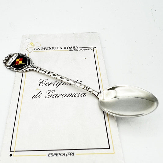Cucchiaino da caffè Vintage Souvenir Germania Wurzburg in argento 800 anni '70 Categoria  Sheffield & Argento
