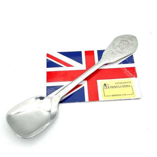 Cucchiaino da zucchero in Argento silver plated Souvenir Regina Elisabetta 1977 Categoria  Arte e antiquariato:Argento:Oggetti da tavola e cucina:Posate