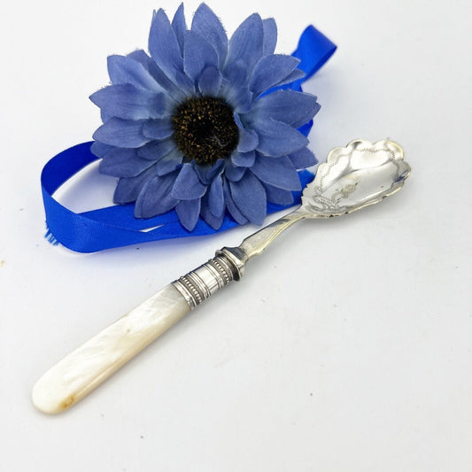 Cucchiaino in argento sheffield antico 900 silver plate cucchiaio madreperla Categoria  Sheffield & Argento
