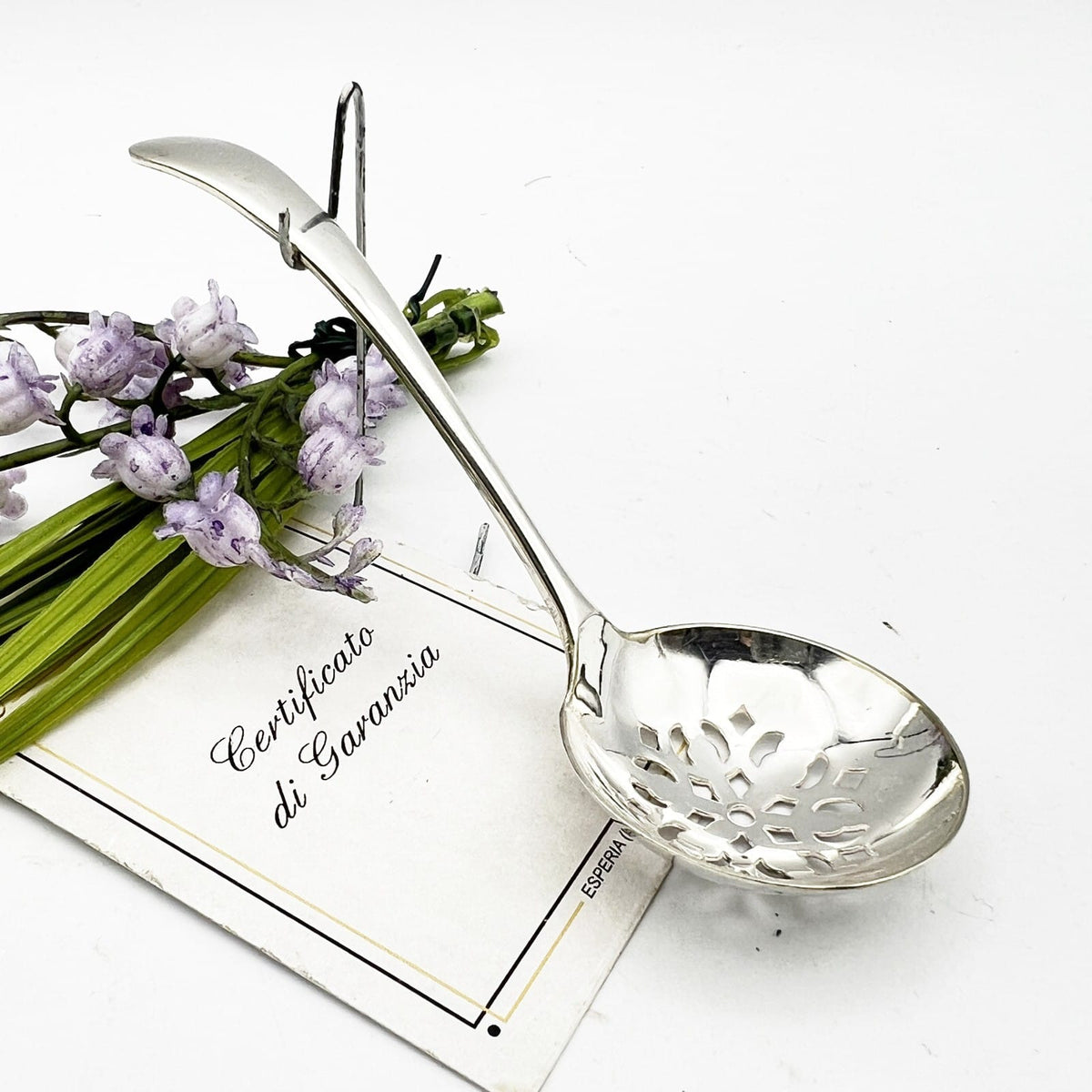 Cucchiaio posata Antica mestolino traforato Colino in  Argento Sheffield EPNS Categoria  Sheffield & Argento