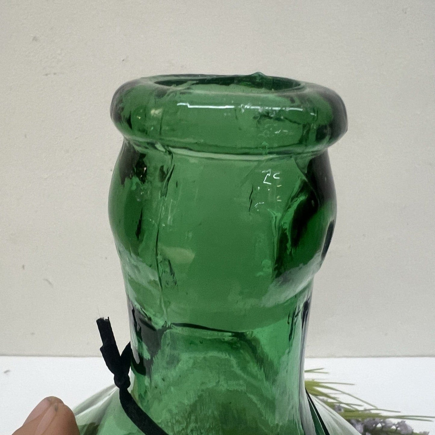 Damigiana in vetro antica da 10 Litri vecchio boccione verde per vino giardino Categoria  Vetri e Cristalli