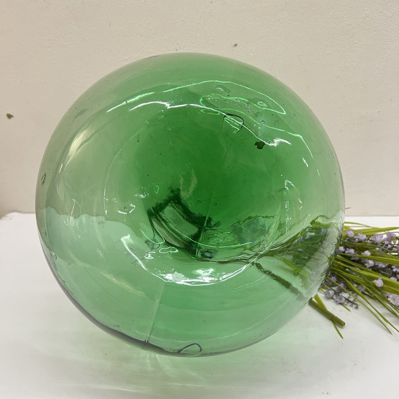 Damigiana in vetro antica da 10 Litri vecchio boccione verde per vino giardino Categoria  Vetri e Cristalli