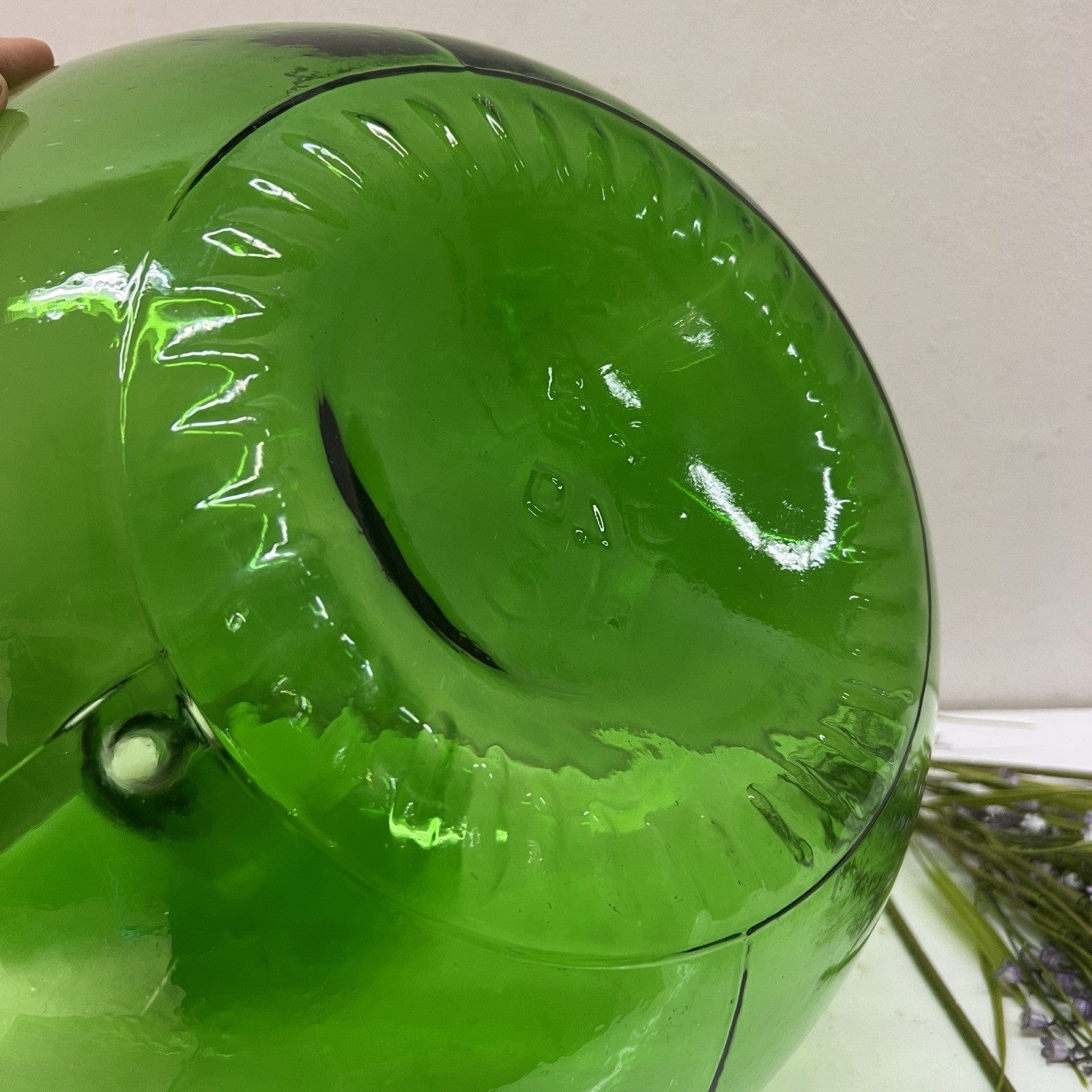 Damigiana in vetro antica da 40 Litri vecchio boccione verde per vino giardino Categoria  Vetri e Cristalli