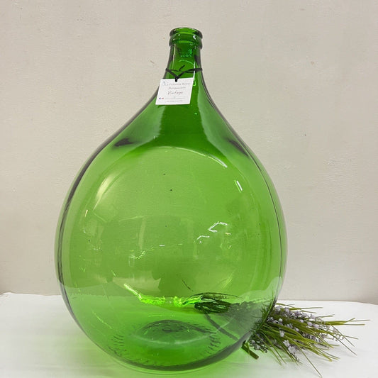 Damigiana in vetro antica da 40 Litri vecchio boccione verde per vino giardino Categoria  Vetri e Cristalli