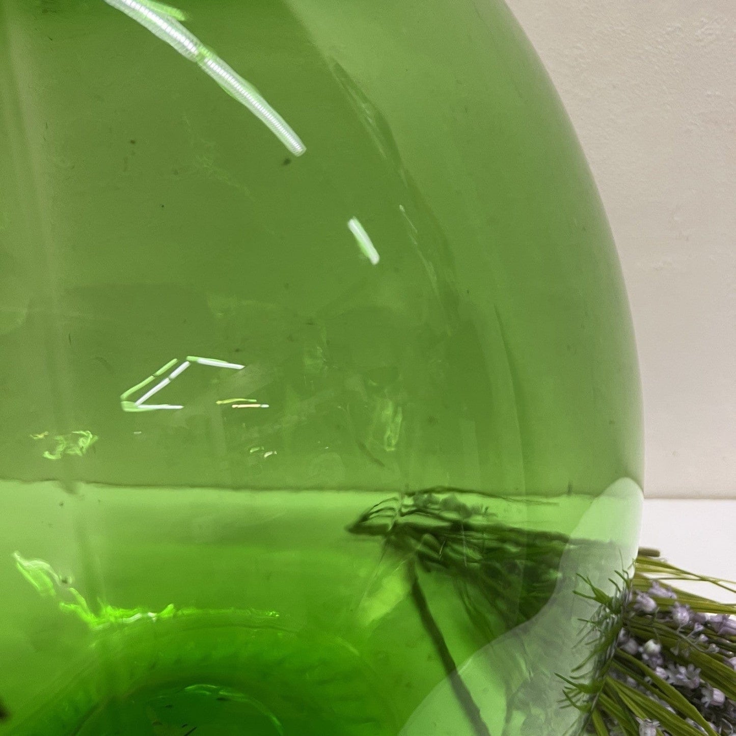 Damigiana in vetro antica da 40 Litri vecchio boccione verde per vino giardino Categoria  Vetri e Cristalli