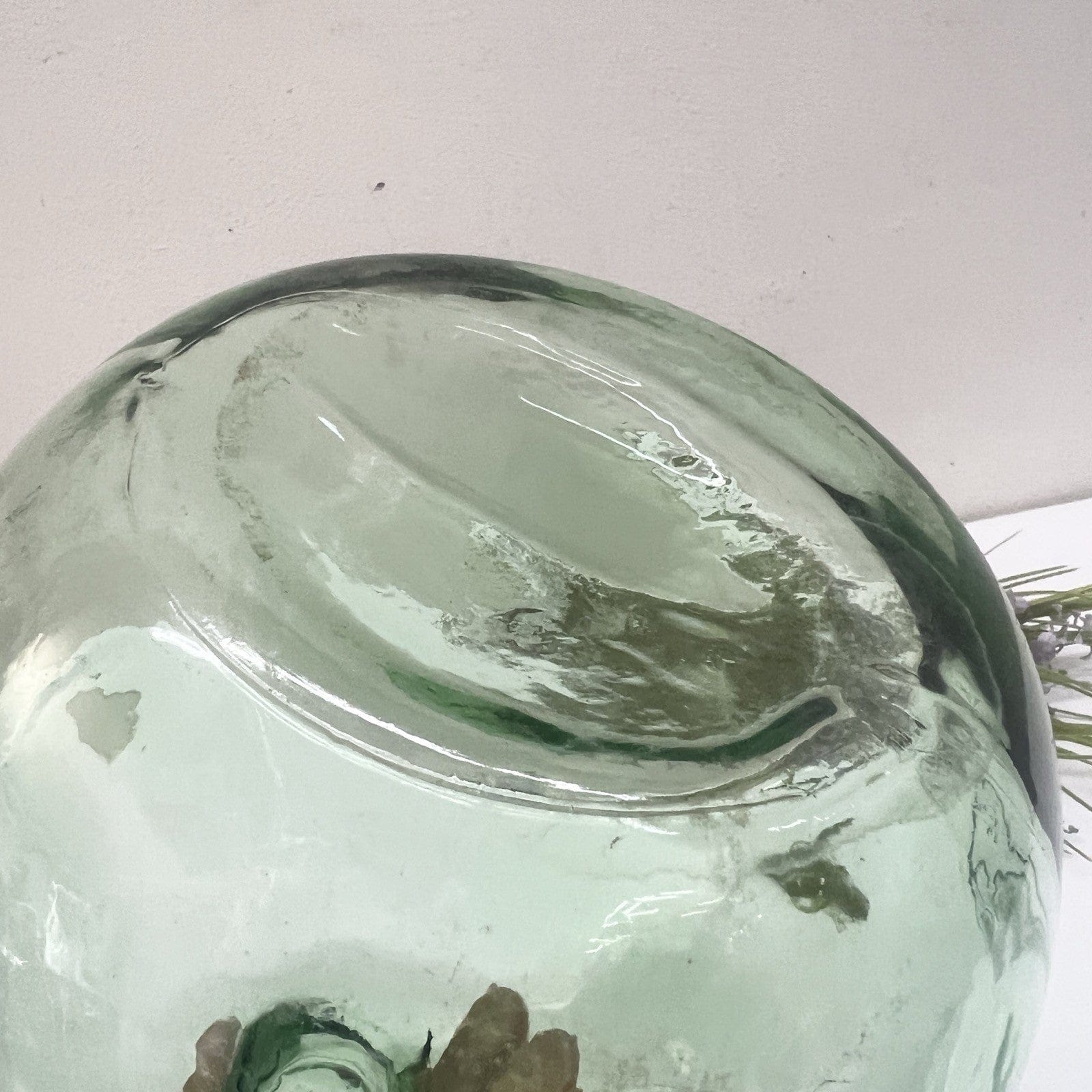 Damigiana in vetro antica da 5 Litri vecchio boccione verde chiaro per vino Categoria  Vetri e Cristalli