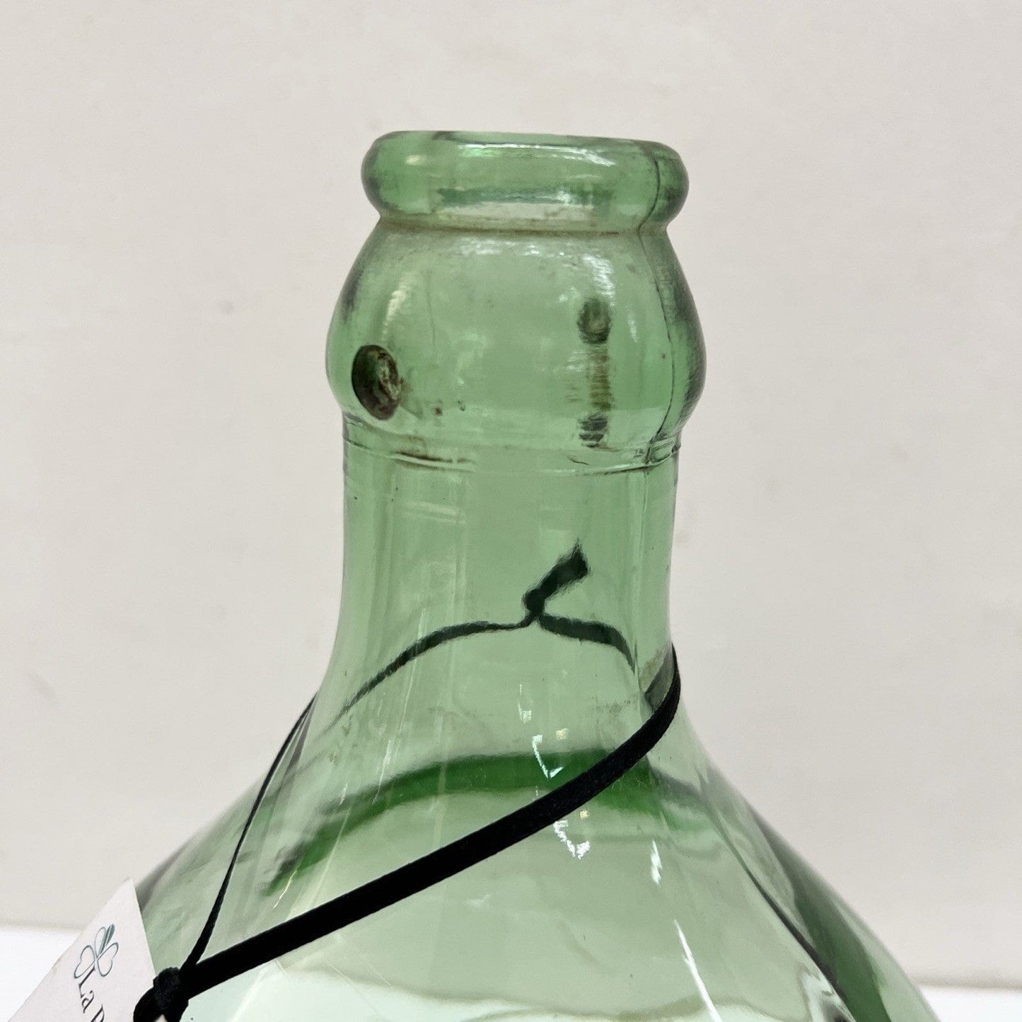 Damigiana in vetro antica da 5 Litri vecchio boccione verde chiaro per vino Categoria  Vetri e Cristalli