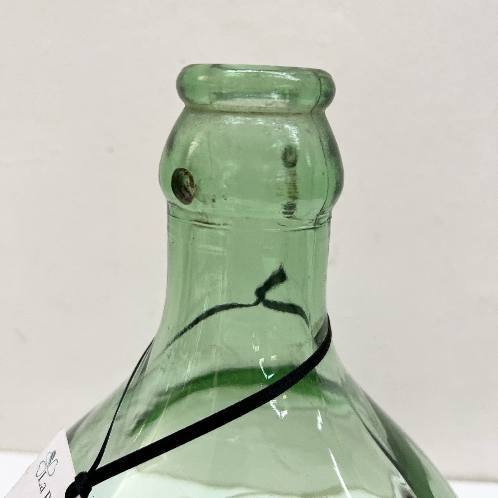 Damigiana in vetro antica da 5 Litri vecchio boccione verde chiaro per vino Categoria  Vetri e Cristalli