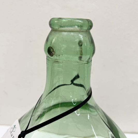 Damigiana in vetro antica da 5 Litri vecchio boccione verde chiaro per vino Categoria  Vetri e Cristalli