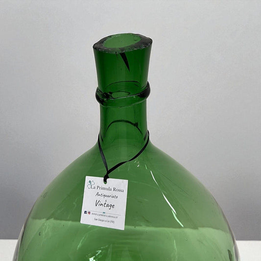 Damigiana in vetro da 34 litri antica vecchio boccione verde per vino giardino Categoria  Vetri e Cristalli