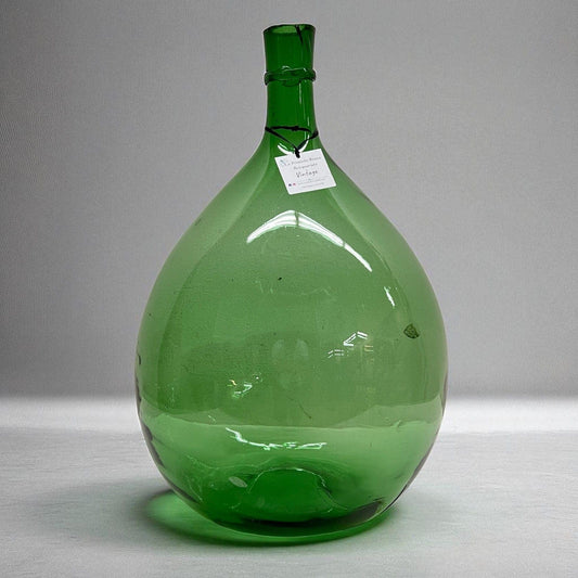 Damigiana in vetro da 34 litri antica vecchio boccione verde per vino giardino Categoria  Vetri e Cristalli
