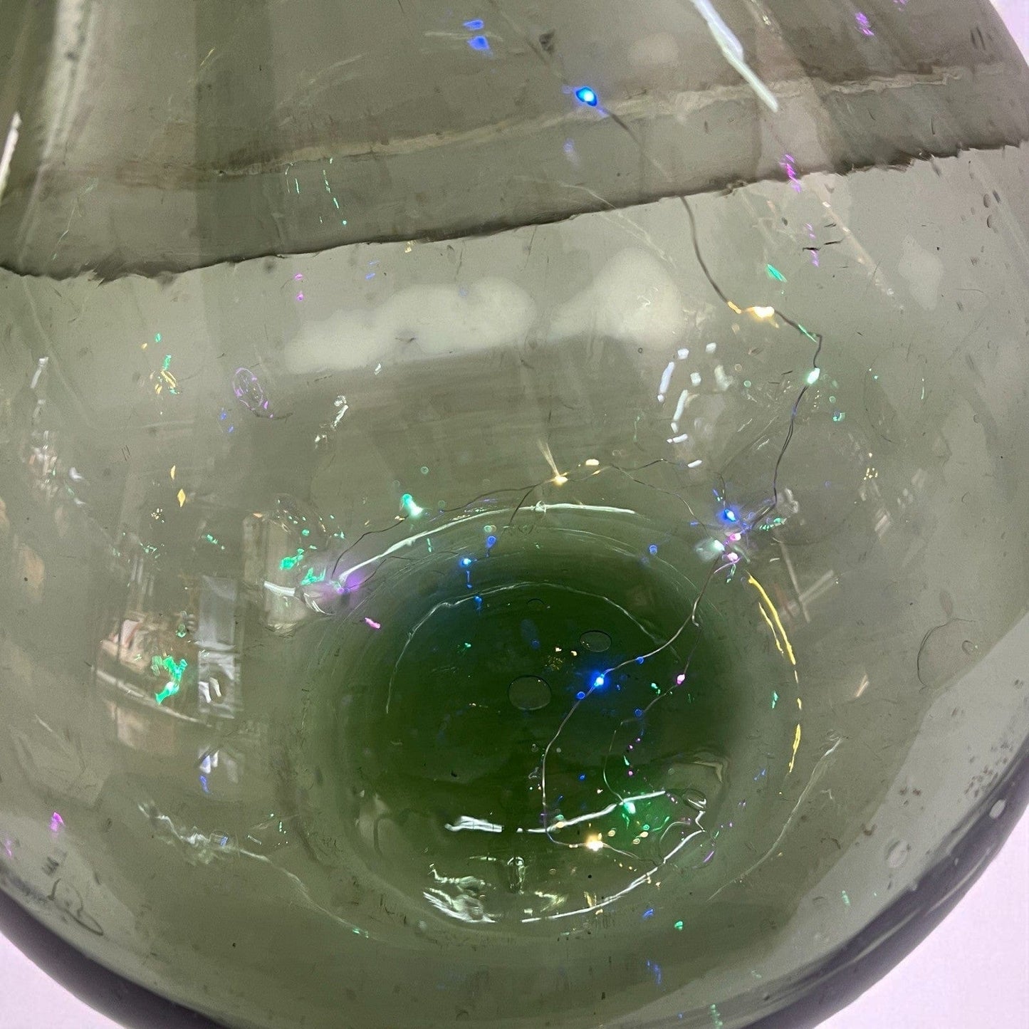 Damigiana in vetro da 54 litri antica vecchio boccione verde con luci giardino Categoria  Vetri e Cristalli