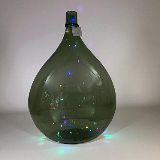 Damigiana in vetro da 54 litri antica vecchio boccione verde con luci giardino Categoria  Vetri e Cristalli