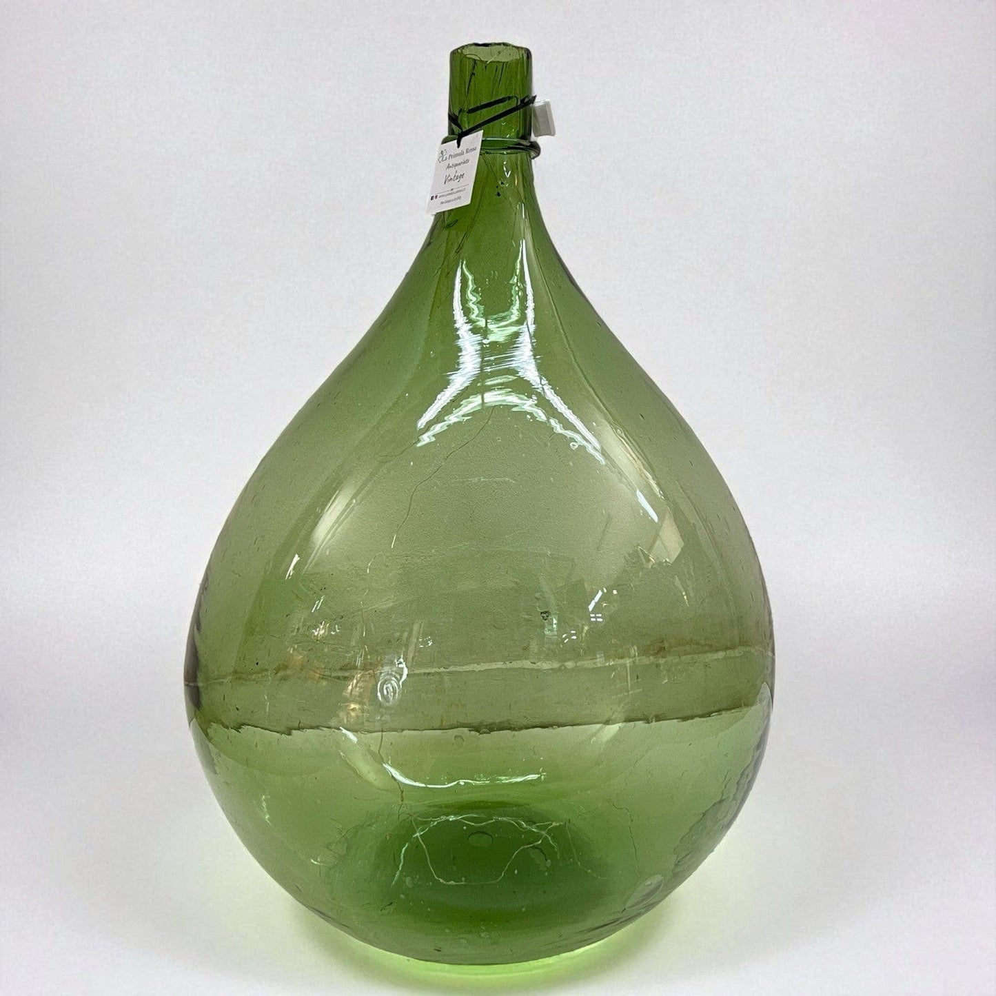 Damigiana in vetro da 54 litri antica vecchio boccione verde con luci giardino Categoria  Vetri e Cristalli
