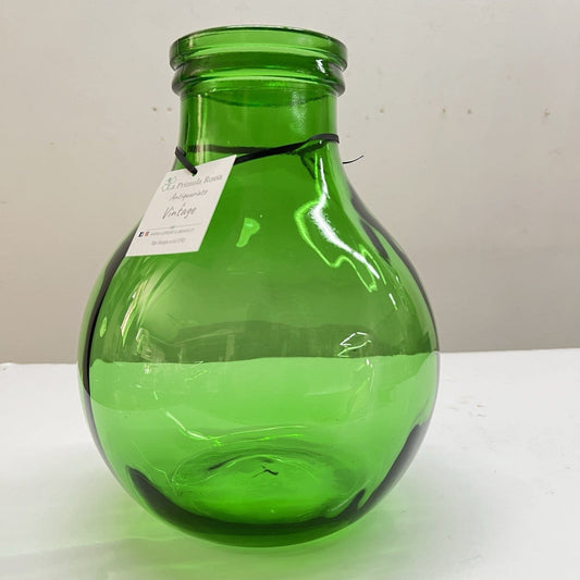 Damigiana in vetro verde bocca larga vecchio boccione Bottiglione Vintage Categoria  Vetri e Cristalli