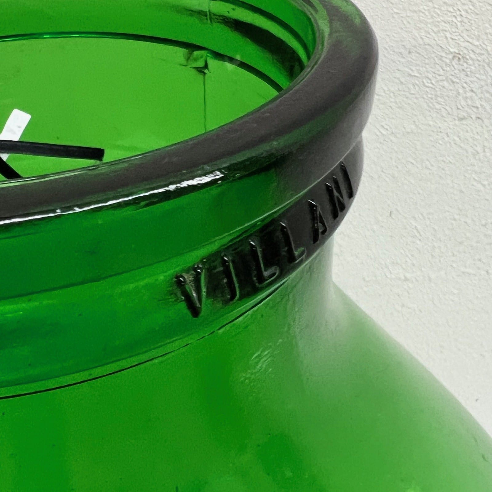 Damigiana in vetro verde bocca larga vecchio boccione Bottiglione Vintage Grande Categoria  Vetri e Cristalli