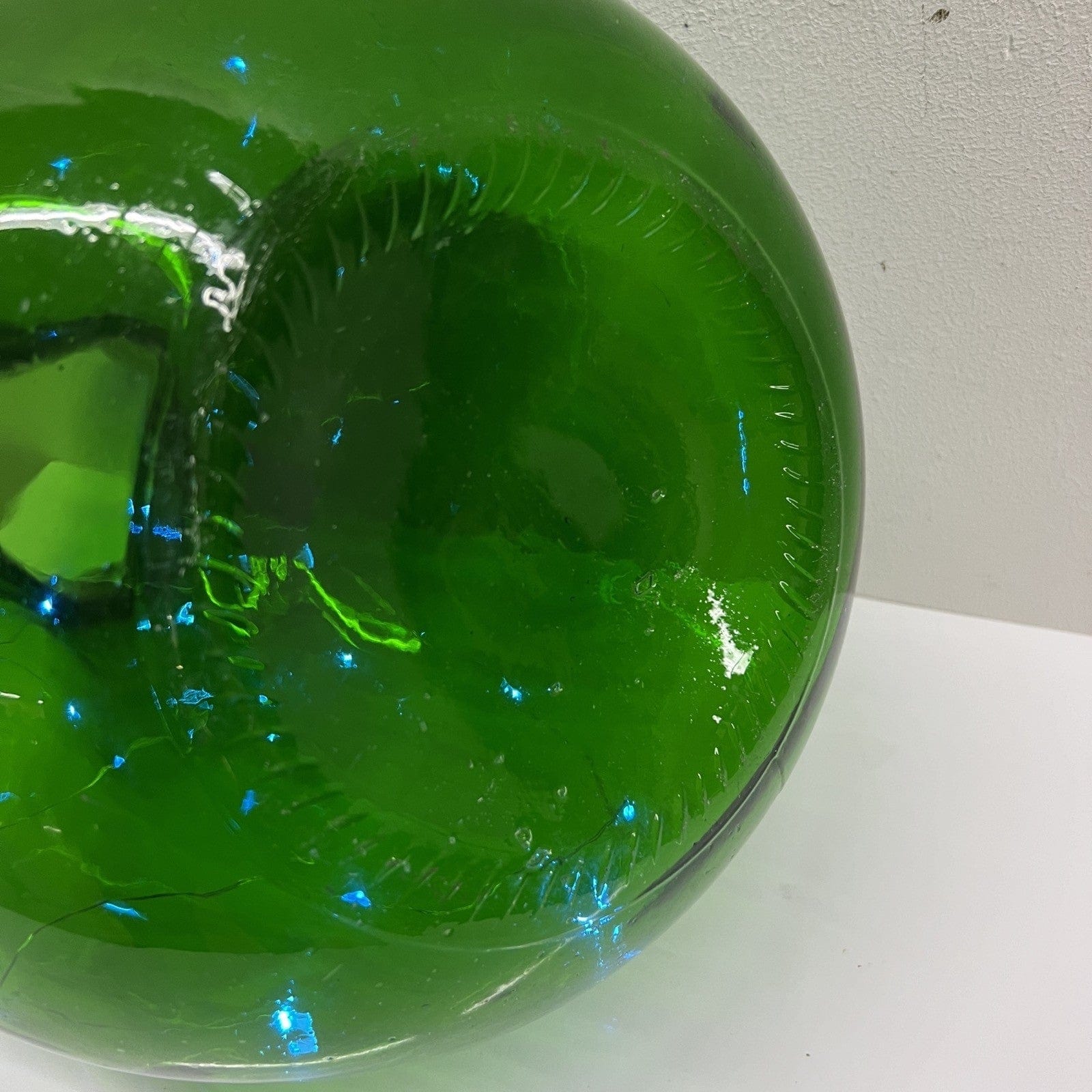 Damigiana in vetro verde bocca larga vecchio boccione Bottiglione Vintage Luci Categoria  Vetri e Cristalli