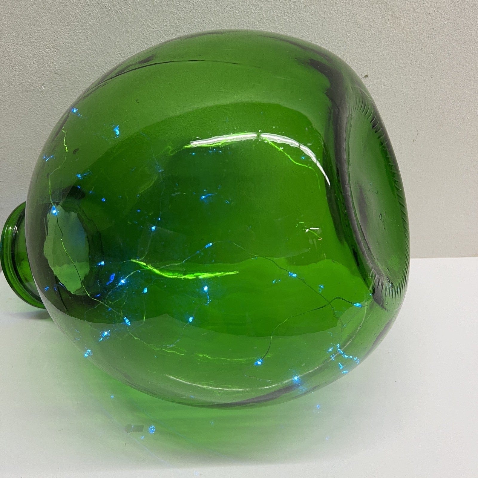 Damigiana in vetro verde bocca larga vecchio boccione Bottiglione Vintage Luci Categoria  Vetri e Cristalli