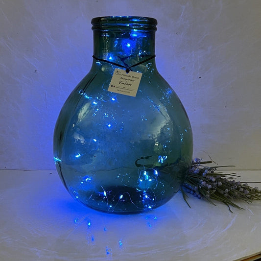 Damigiana in vetro verde bocca larga vecchio boccione Bottiglione Vintage Luci Categoria  Vetri e Cristalli