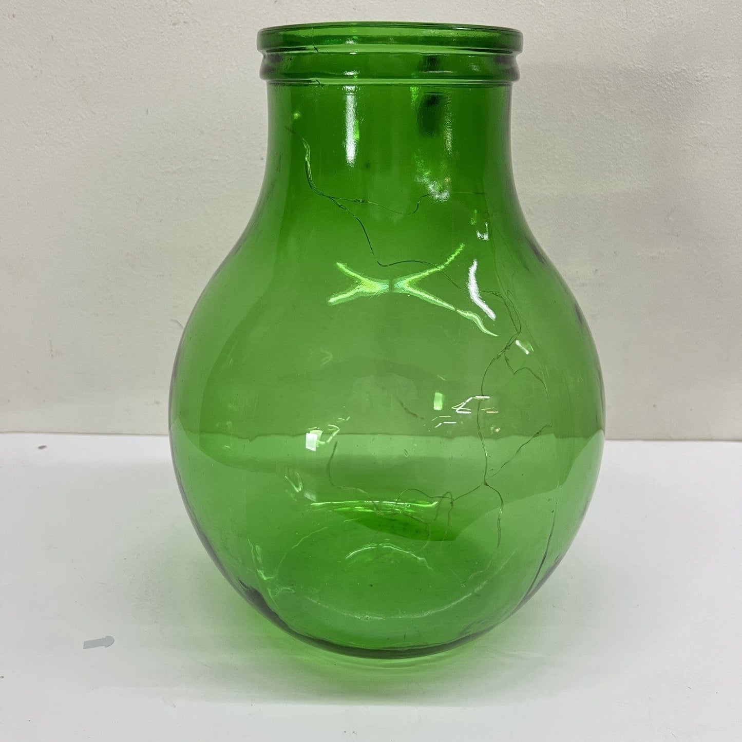 Damigiana in vetro verde bocca larga vecchio boccione Bottiglione Vintage Luci Categoria  Vetri e Cristalli