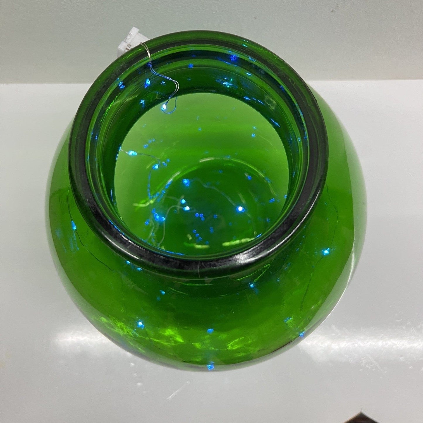 Damigiana in vetro verde bocca larga vecchio boccione Bottiglione Vintage Luci Categoria  Vetri e Cristalli