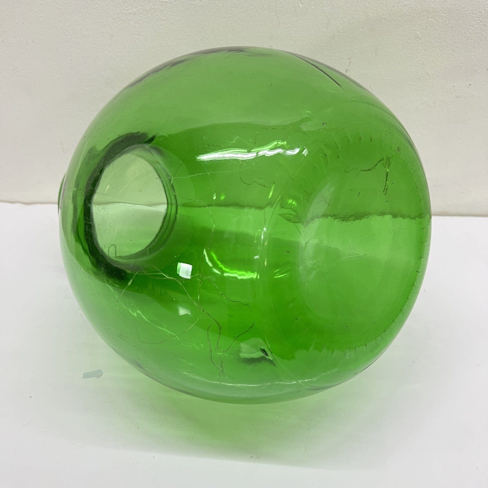 Damigiana in vetro verde bocca larga vecchio boccione Bottiglione Vintage Luci Categoria  Vetri e Cristalli