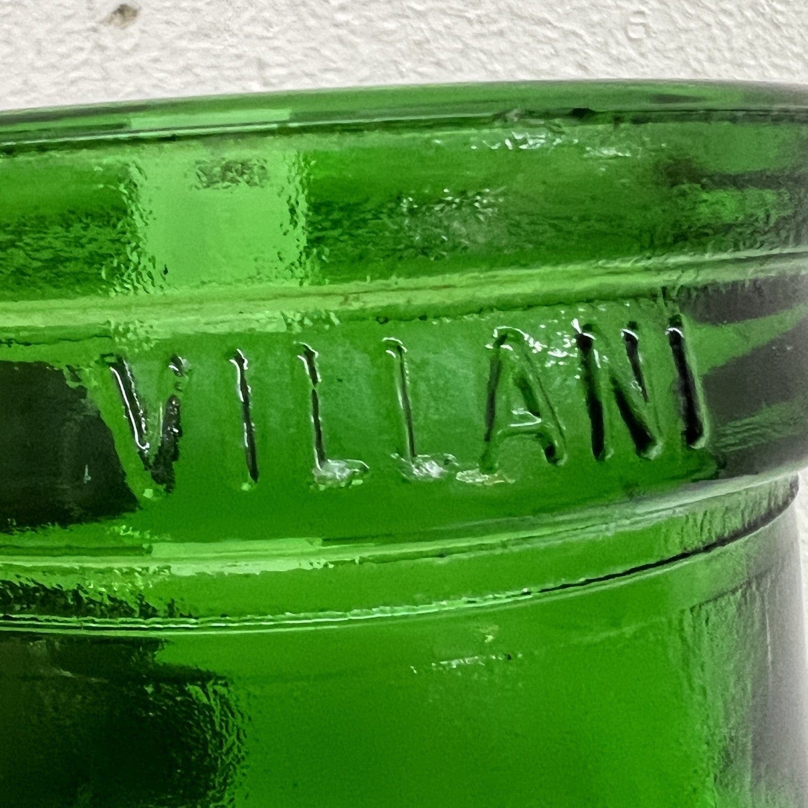 Damigiana in vetro verde bocca larga vecchio boccione Bottiglione Vintage Luci Categoria  Vetri e Cristalli