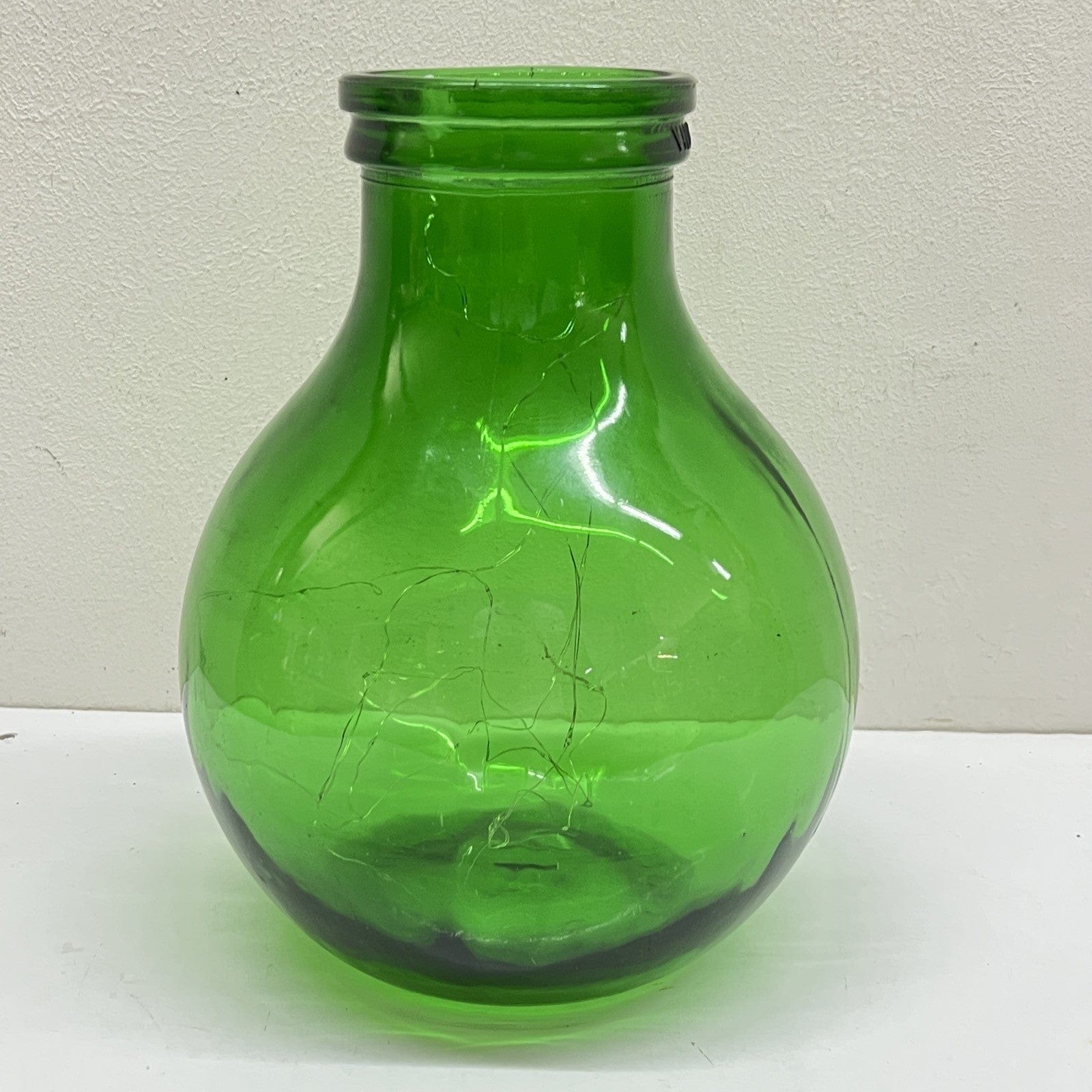 Damigiana in vetro verde bocca larga vecchio boccione Bottiglione Vintage Luci Categoria  Vetri e Cristalli