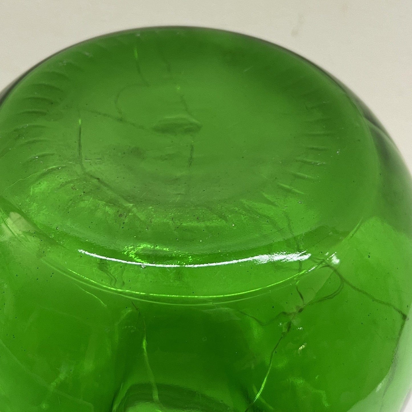 Damigiana in vetro verde bocca larga vecchio boccione Bottiglione Vintage Luci Categoria  Vetri e Cristalli