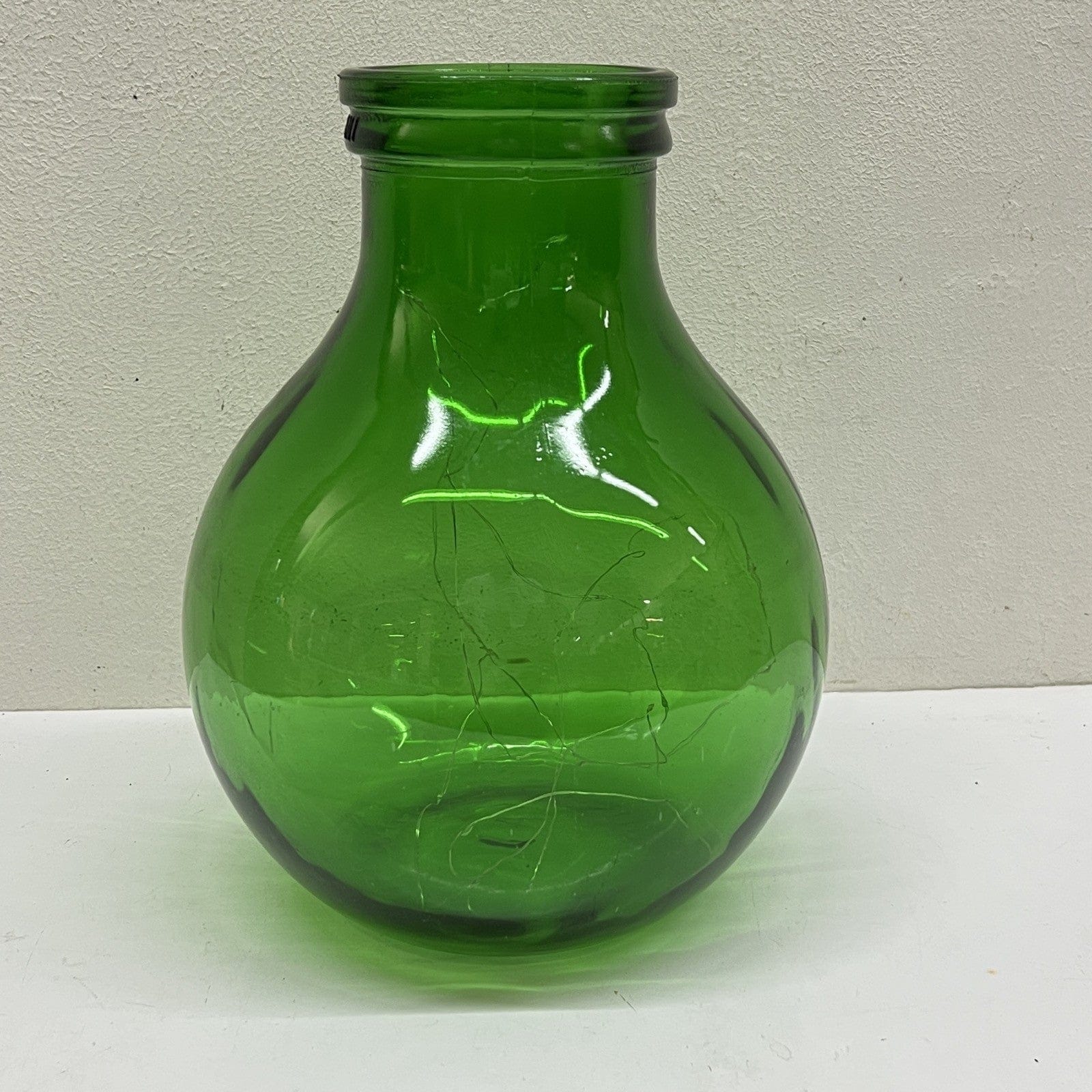 Damigiana in vetro verde bocca larga vecchio boccione Bottiglione Vintage Luci Categoria  Vetri e Cristalli