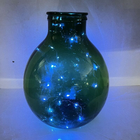 Damigiana in vetro verde bocca larga vecchio boccione Bottiglione Vintage Luci Categoria  Vetri e Cristalli