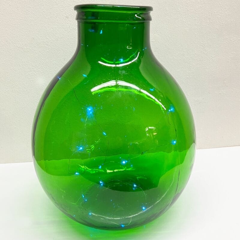 Damigiana in vetro verde bocca larga vecchio boccione Bottiglione Vintage Luci Categoria  Vetri e Cristalli