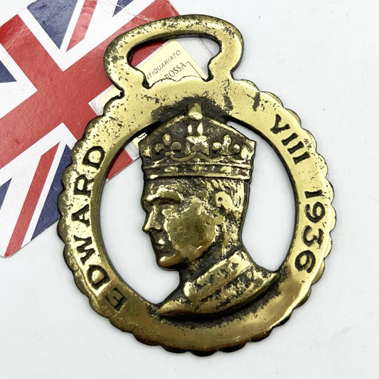 Decorazione In ottone inglese Ritratto Re Edoardo VIII Casa Reale commemorativa Categoria  Collezionismo:Personaggi da collezione:Altri personaggi