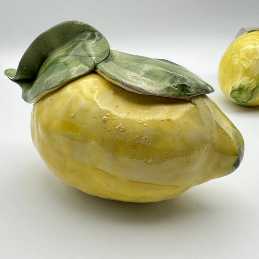 Decorazione Vintage Limone in Ceramica di Vietri con foglia Categoria  Piatti e Piattini