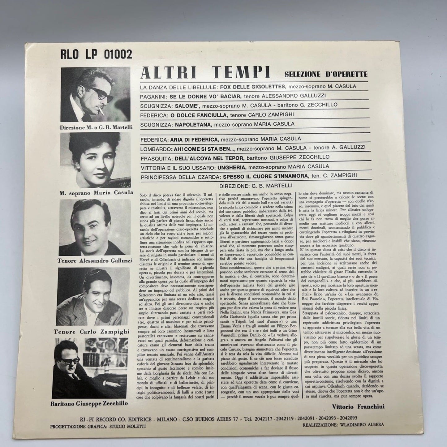 Disco in vinile 33 giri lp di MARIA CASULA ALESSANDRO GALUZZI  operette Categoria  Dischi in Vinile