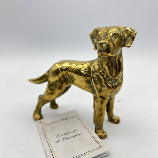 Fermacarte in Ottone massiccio scultura Vintage figura di Cane Razza Labrador Categoria  Sculture e Miniature