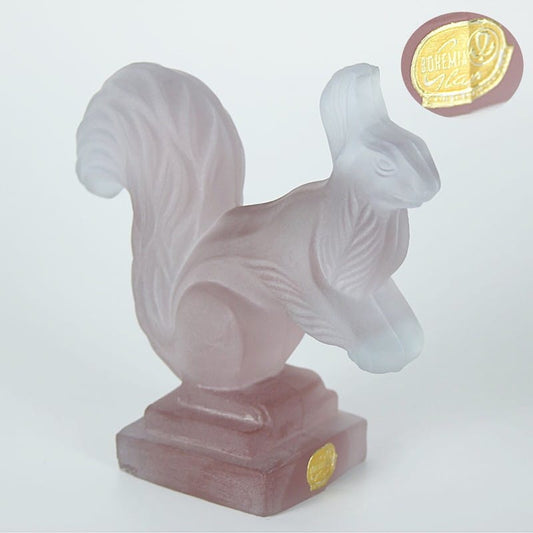 Fermacarte in vetro vintage statuetta Scoiattolo scultura da collezione Boemia Categoria  Vetri e Cristalli